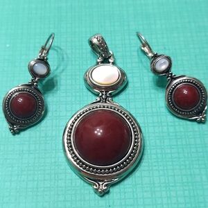 Lia Sophia Pendant and pierced earrings set.